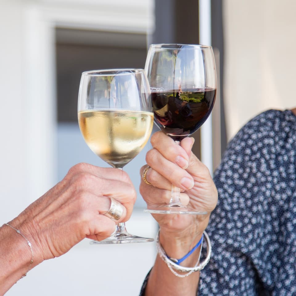 Wine Glasses on MOCOJO Winery Patio